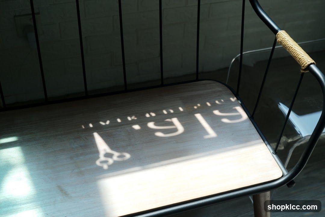 Bench with Stenciled Design