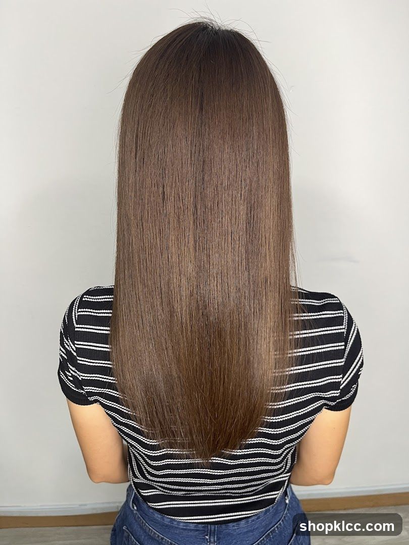 Woman with long brown hair
