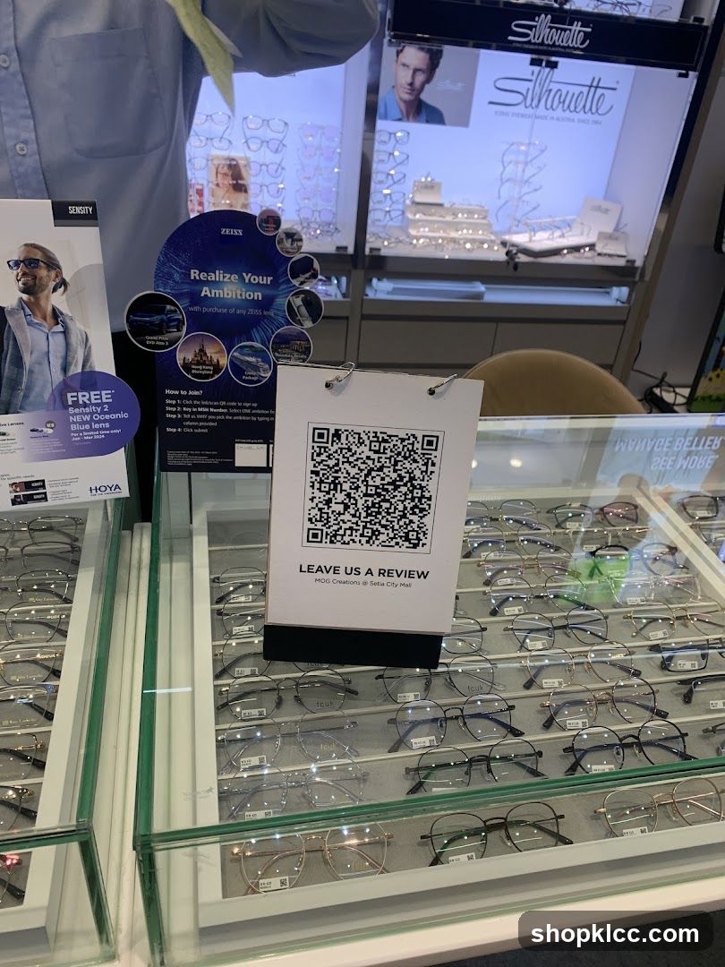 Eyewear Display with QR Code