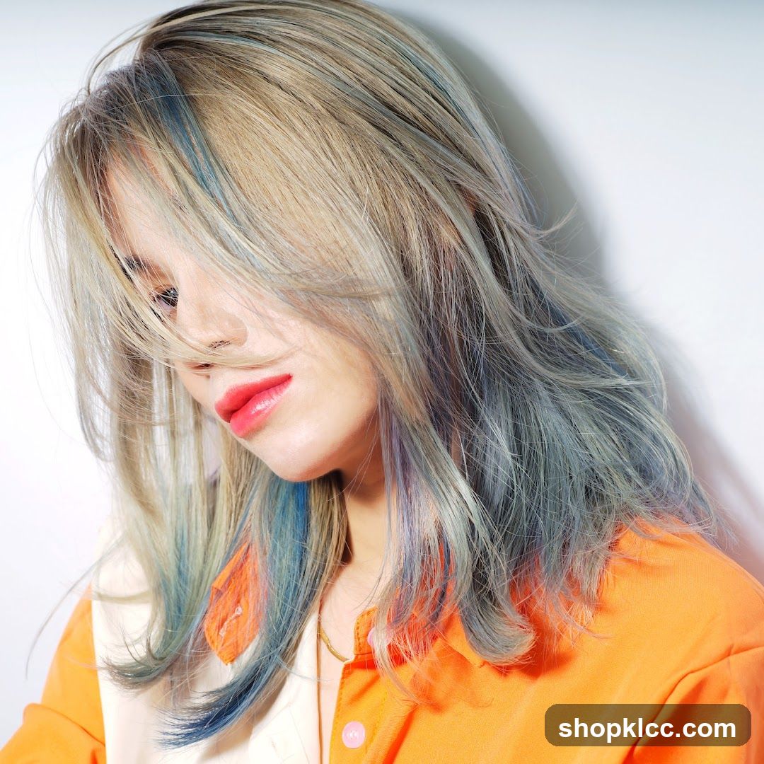 Woman with colorful hair