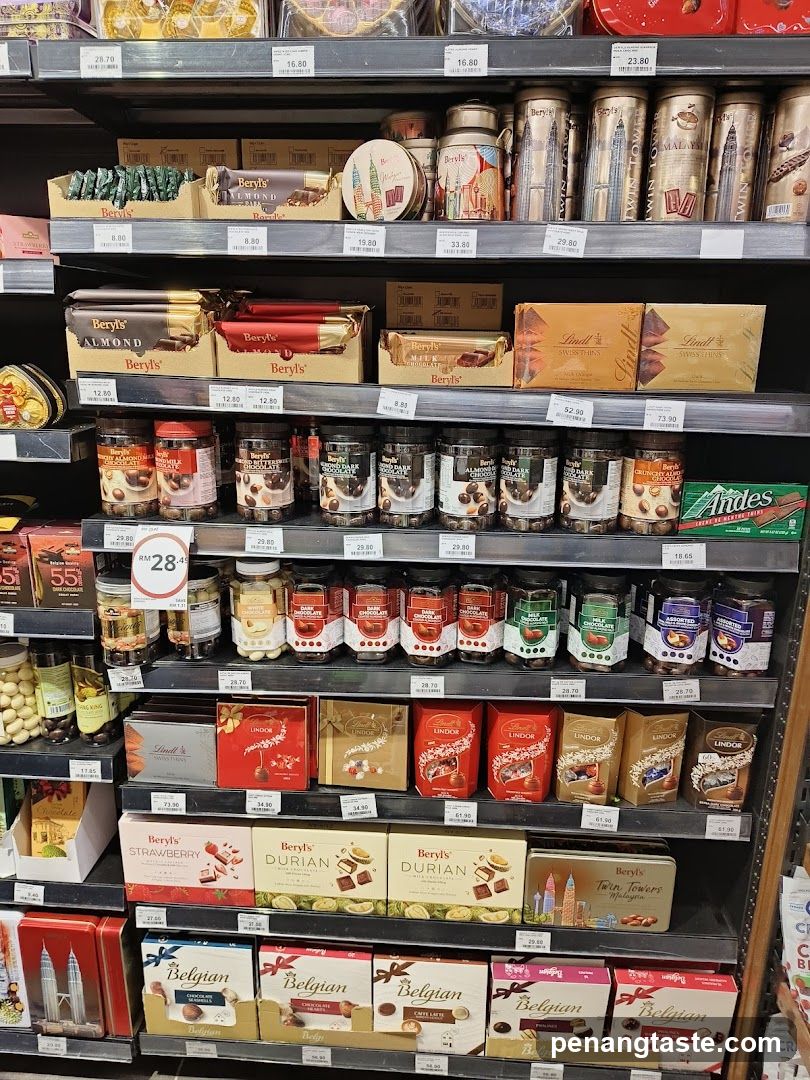 Assorted Chocolates on Shelves