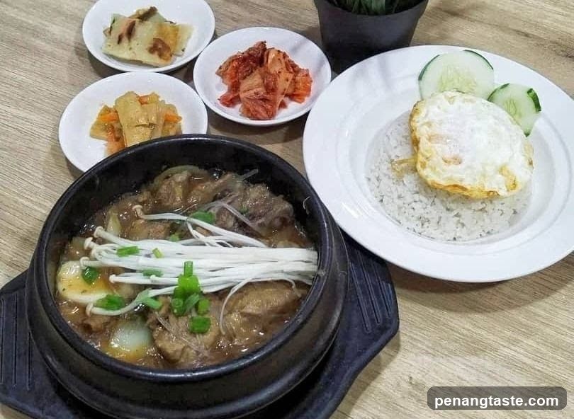 Korean Stew with Rice and Side Dishes