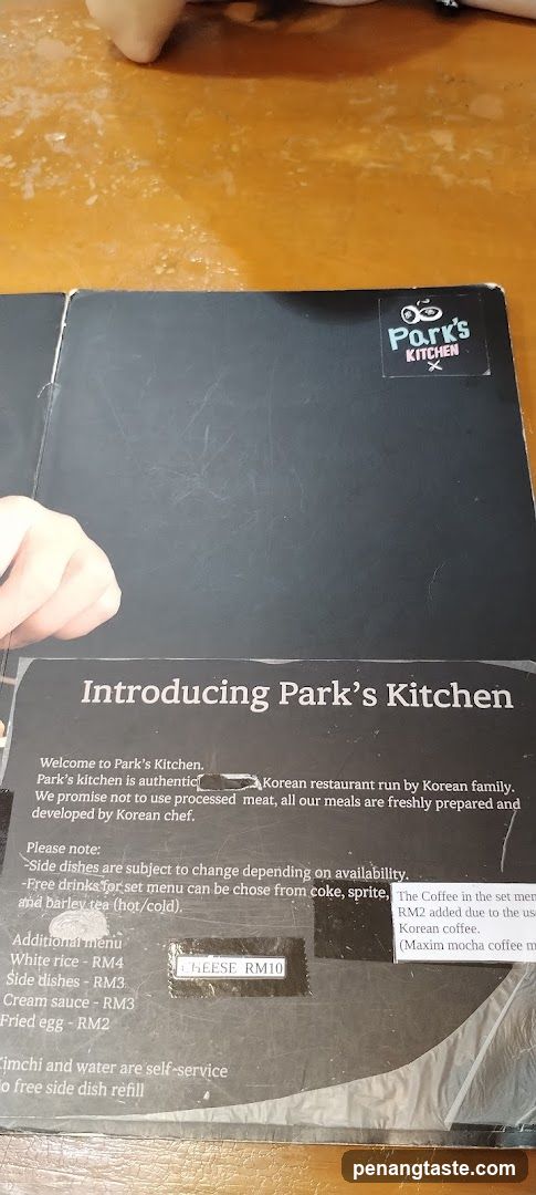 Park's Kitchen Menu