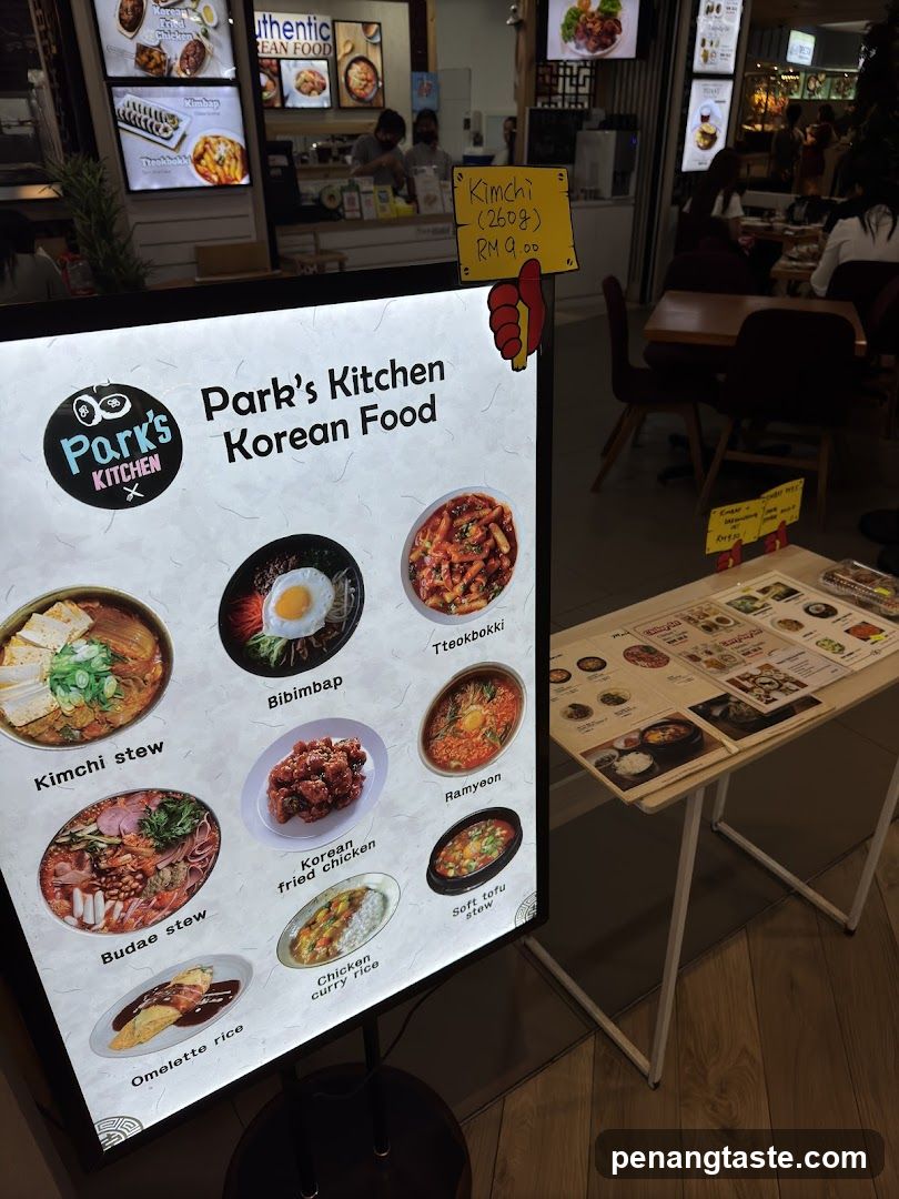 Park's Kitchen Korean Food Menu
