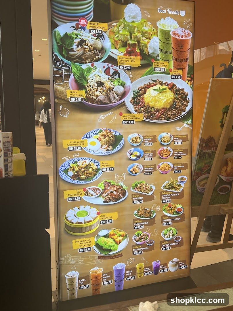 Boat Noodle Menu
