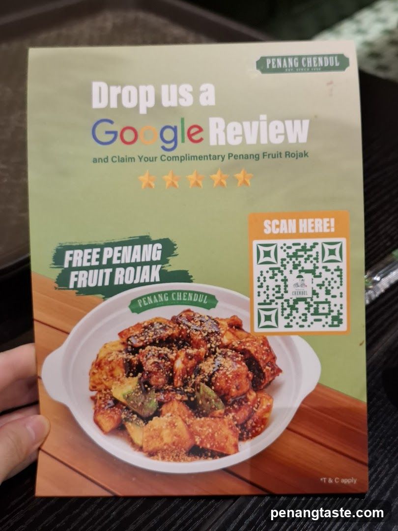 Penang Chendul Google Review Promotion