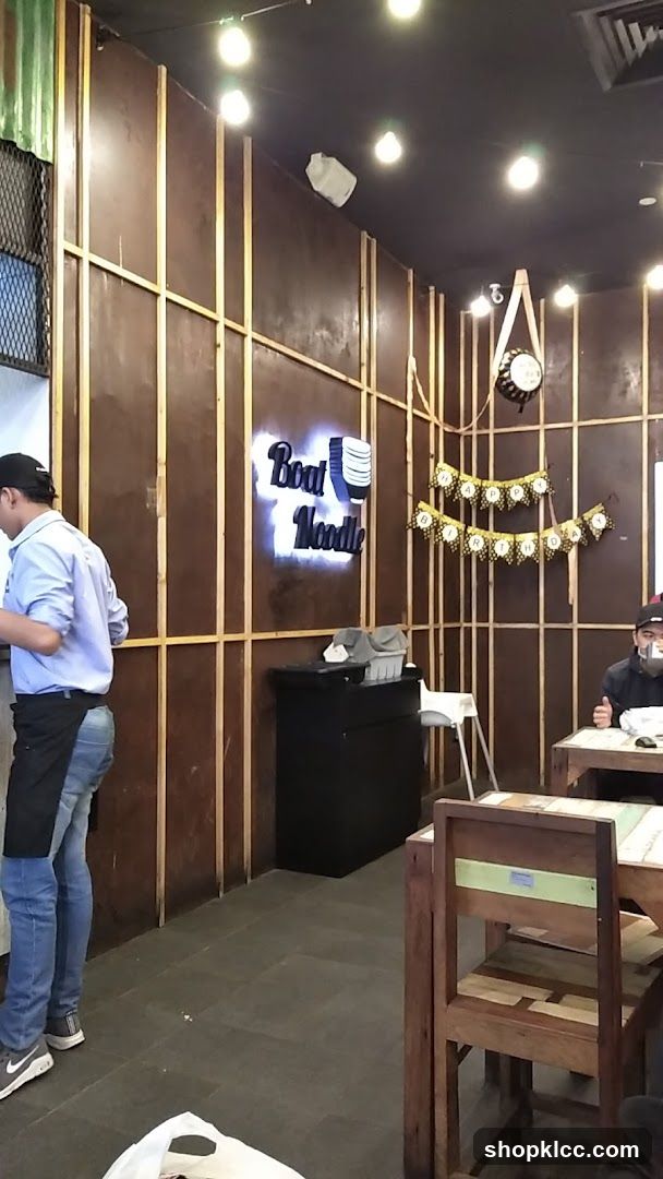 Restaurant Interior with Neon Sign