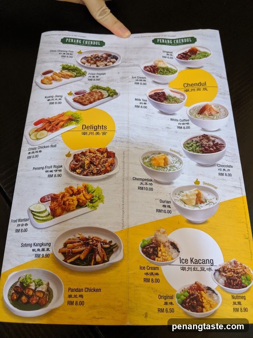 Penang Chendul Menu