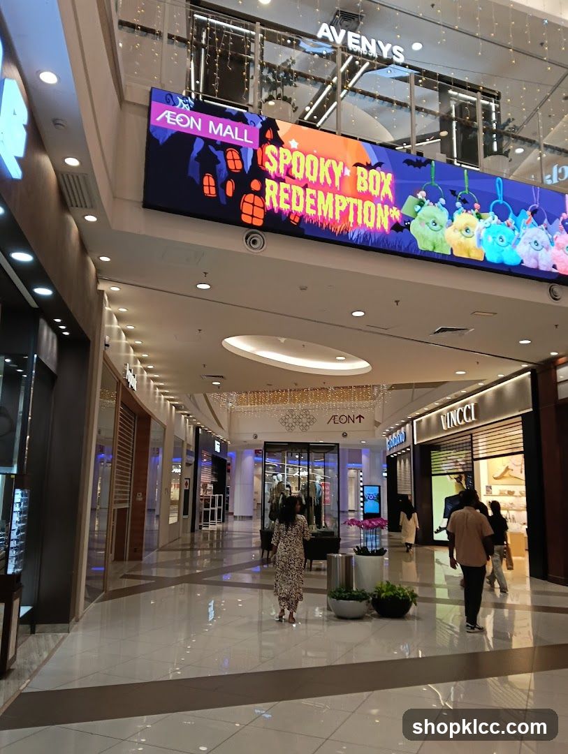 Mall Interior with Halloween Promotion