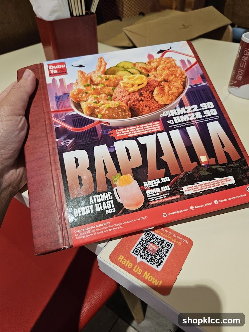 DubuYo Bapzilla Menu