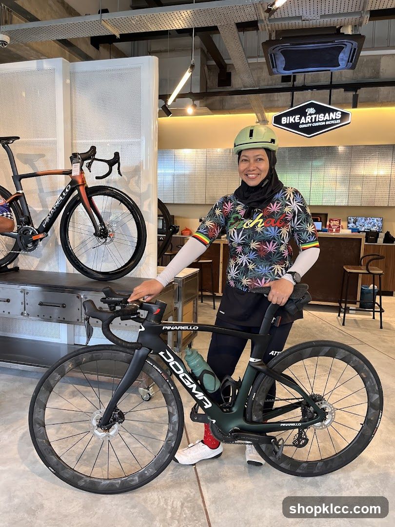 Woman with bicycles in a shop