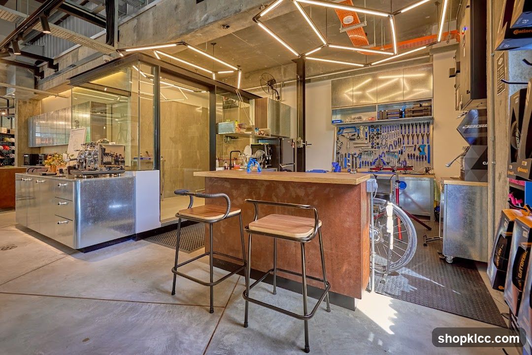 Modern Bicycle Repair Shop Interior