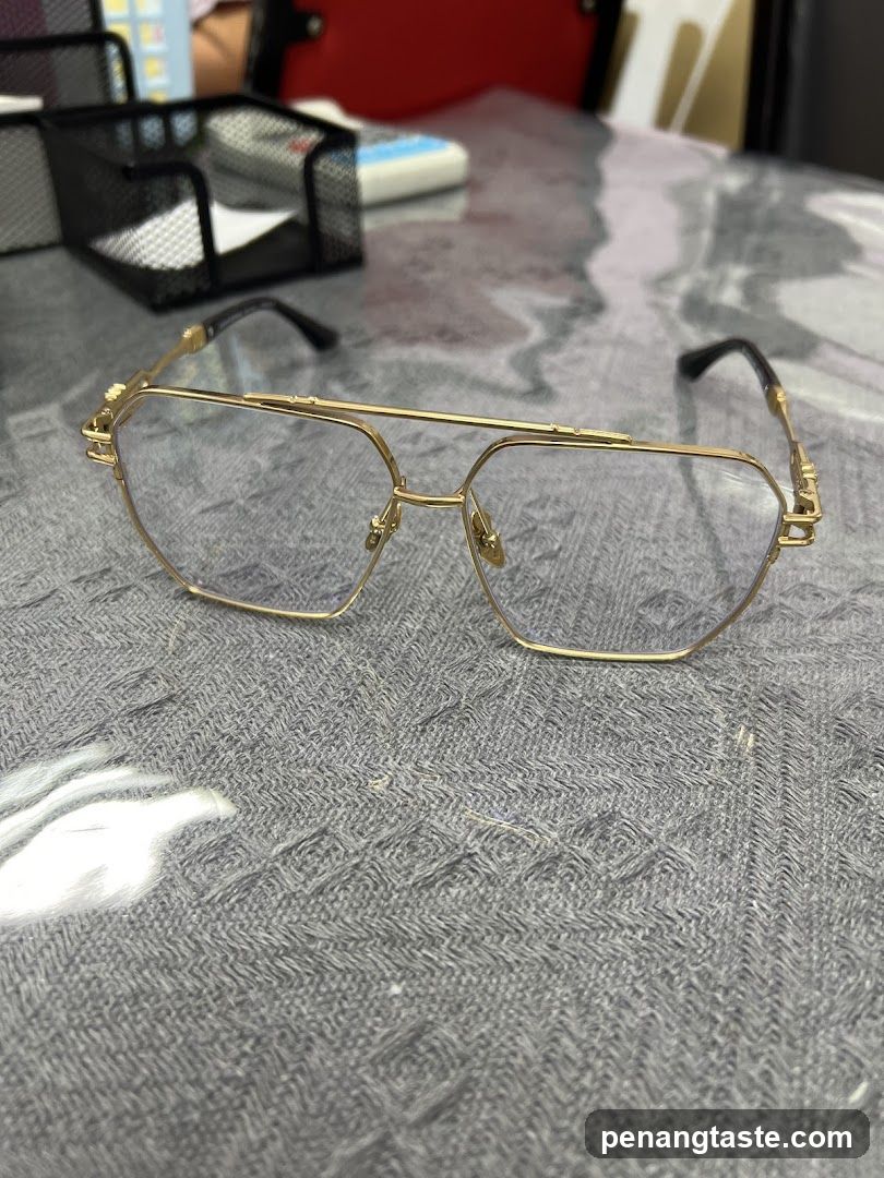 Gold-rimmed glasses