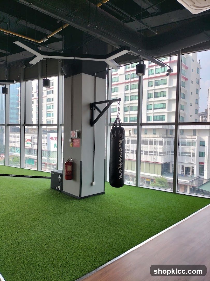 Gym Interior with Punching Bag