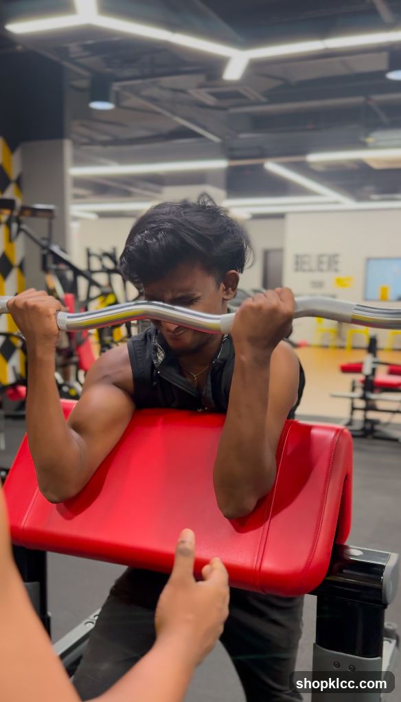 Man exercising with a barbell