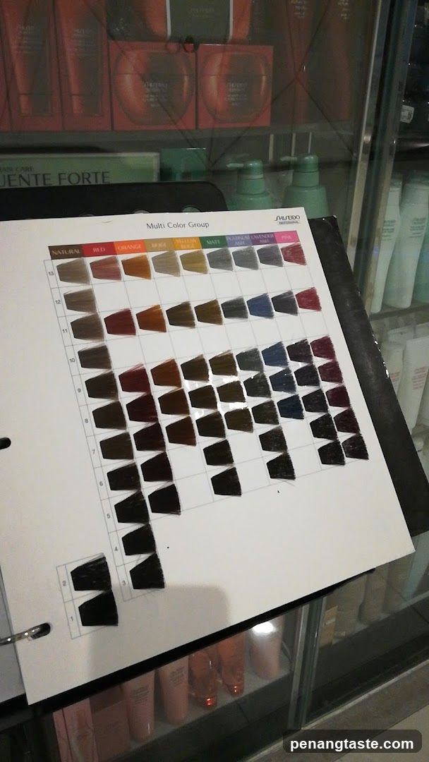 Hair Color Swatch Chart