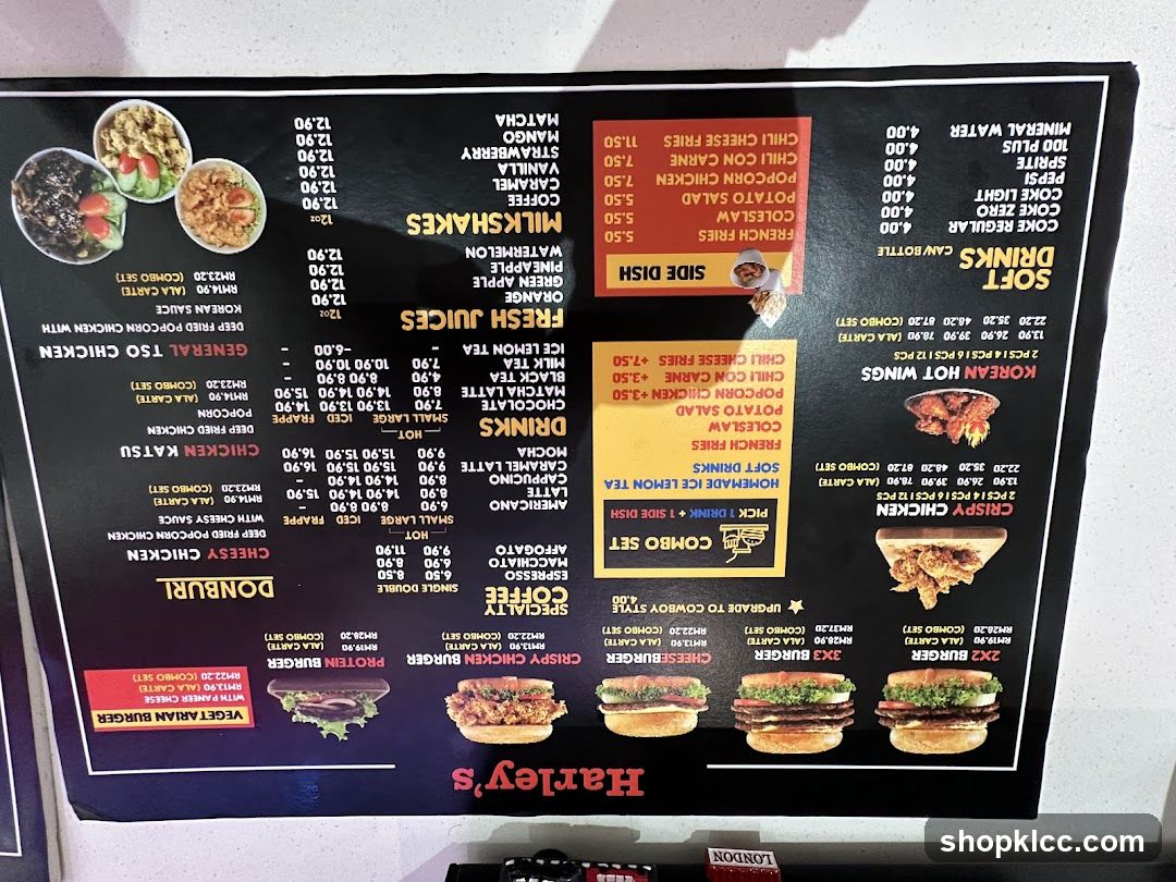Harley's Menu