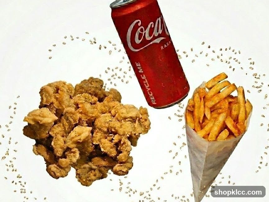 Fried Chicken and Fries with Coca-Cola
