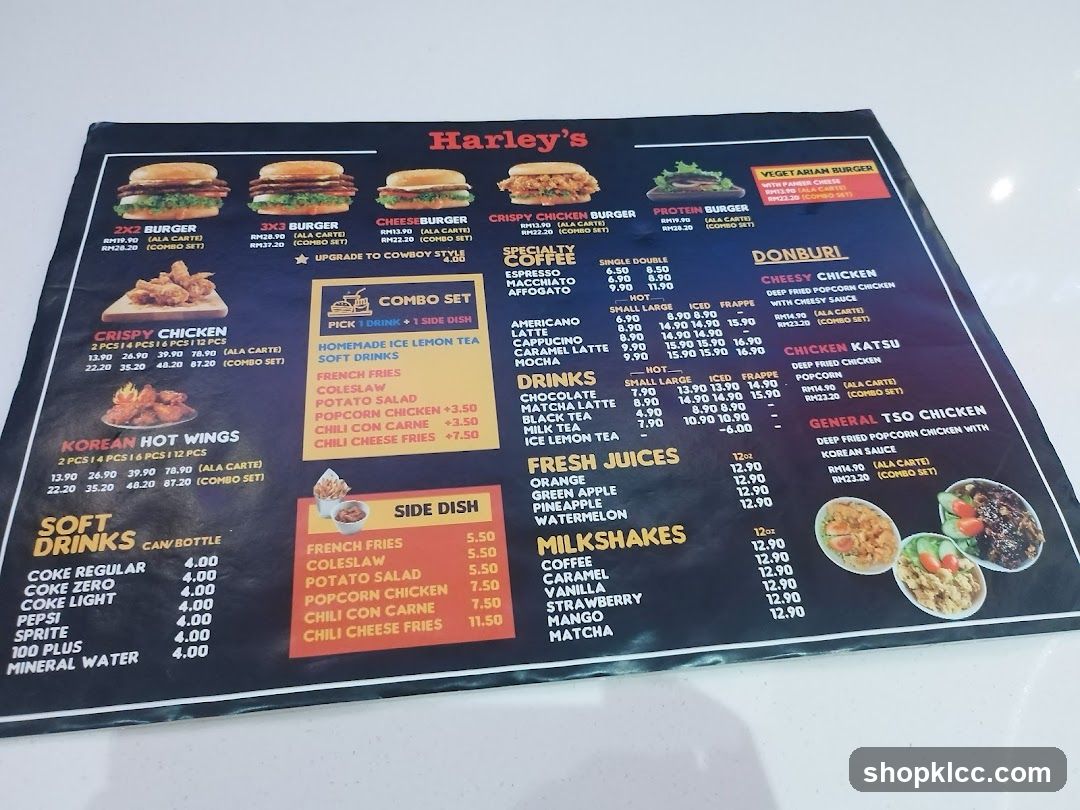 Harley's Menu