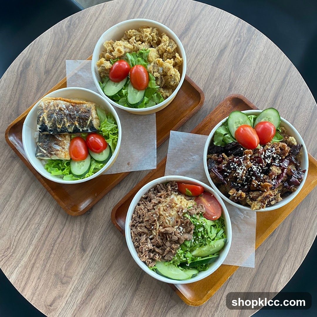 Four Bowls of Food