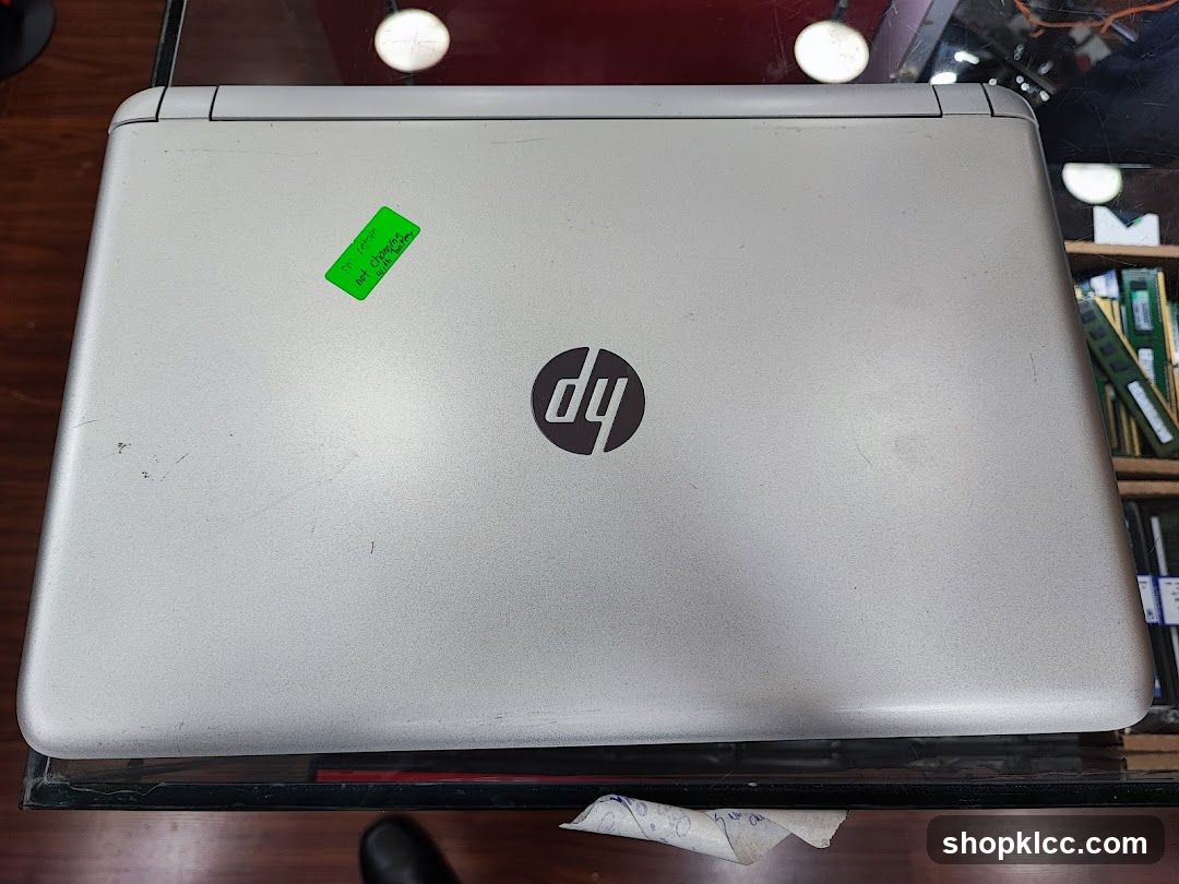 Laptop with HP logo