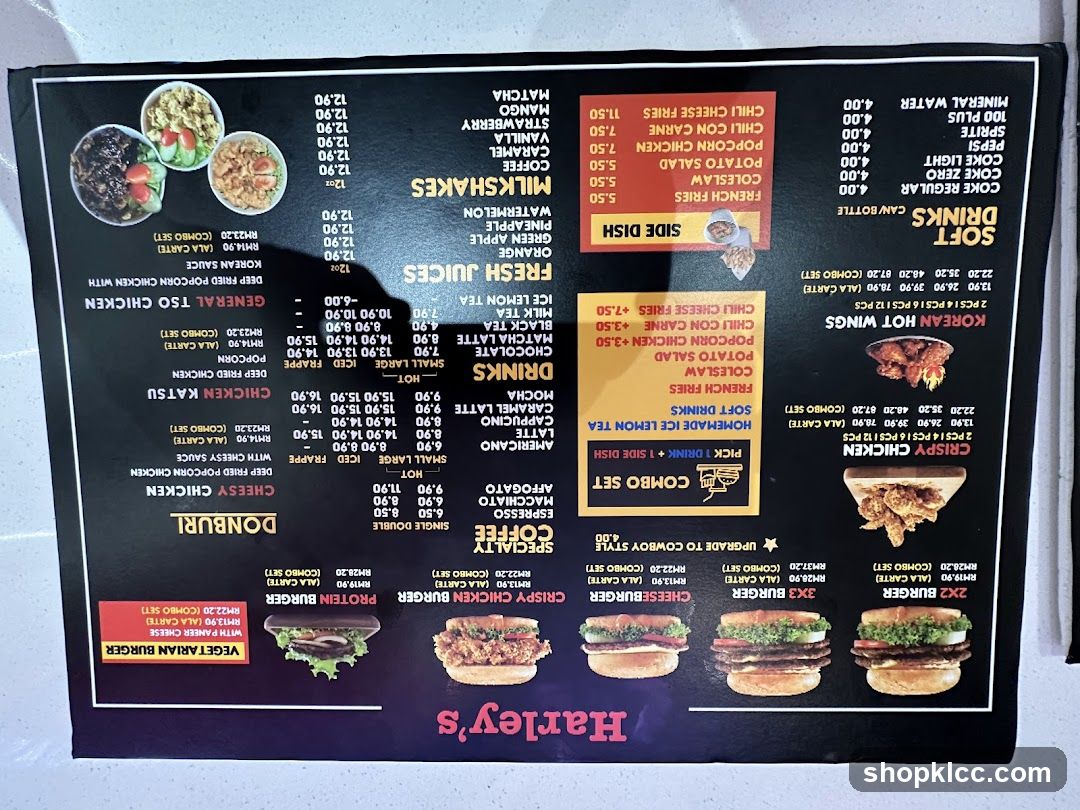 Harley's Menu