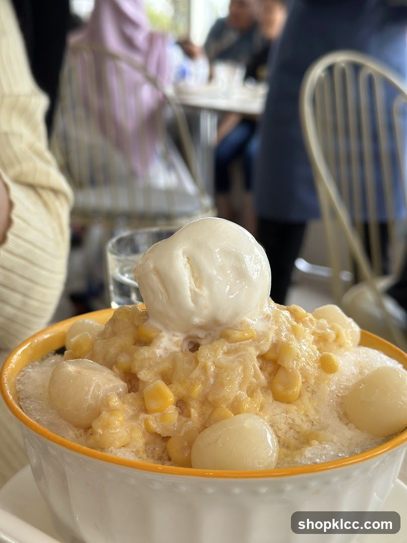 Dessert with Ice Cream and Lychees