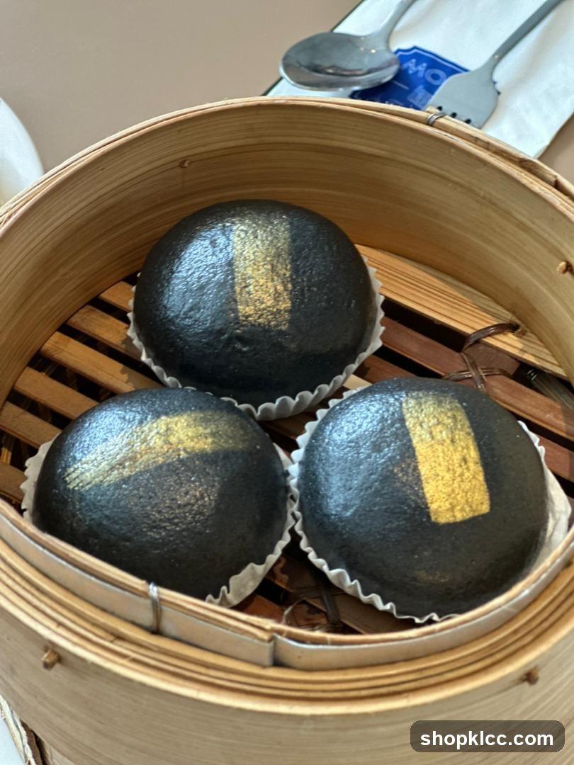 Black Buns with Gold Leaf