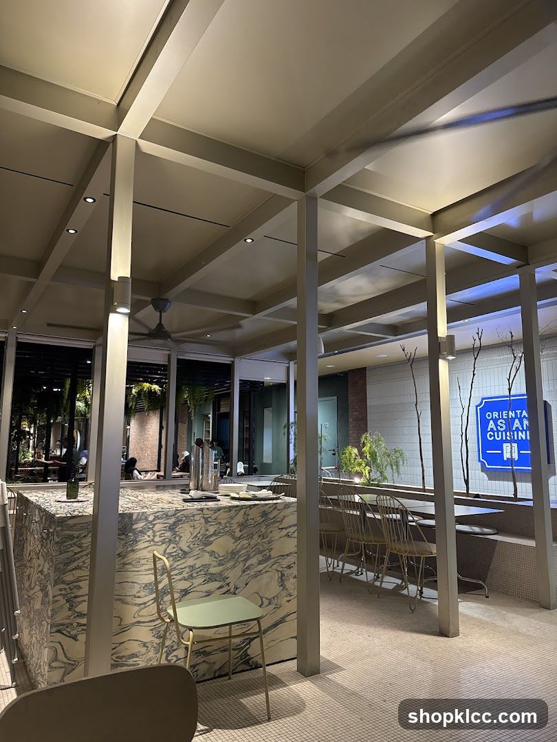 Restaurant Interior with Marble Counter