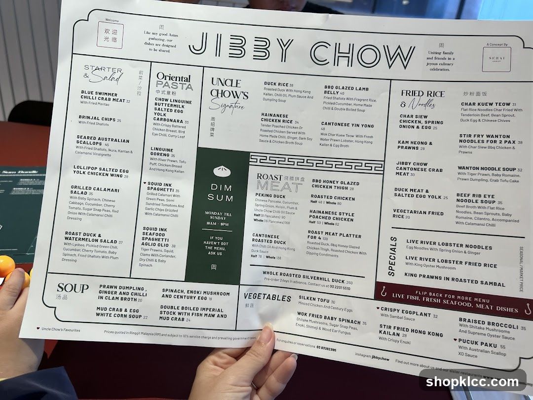 JIBBY CHOW Menu