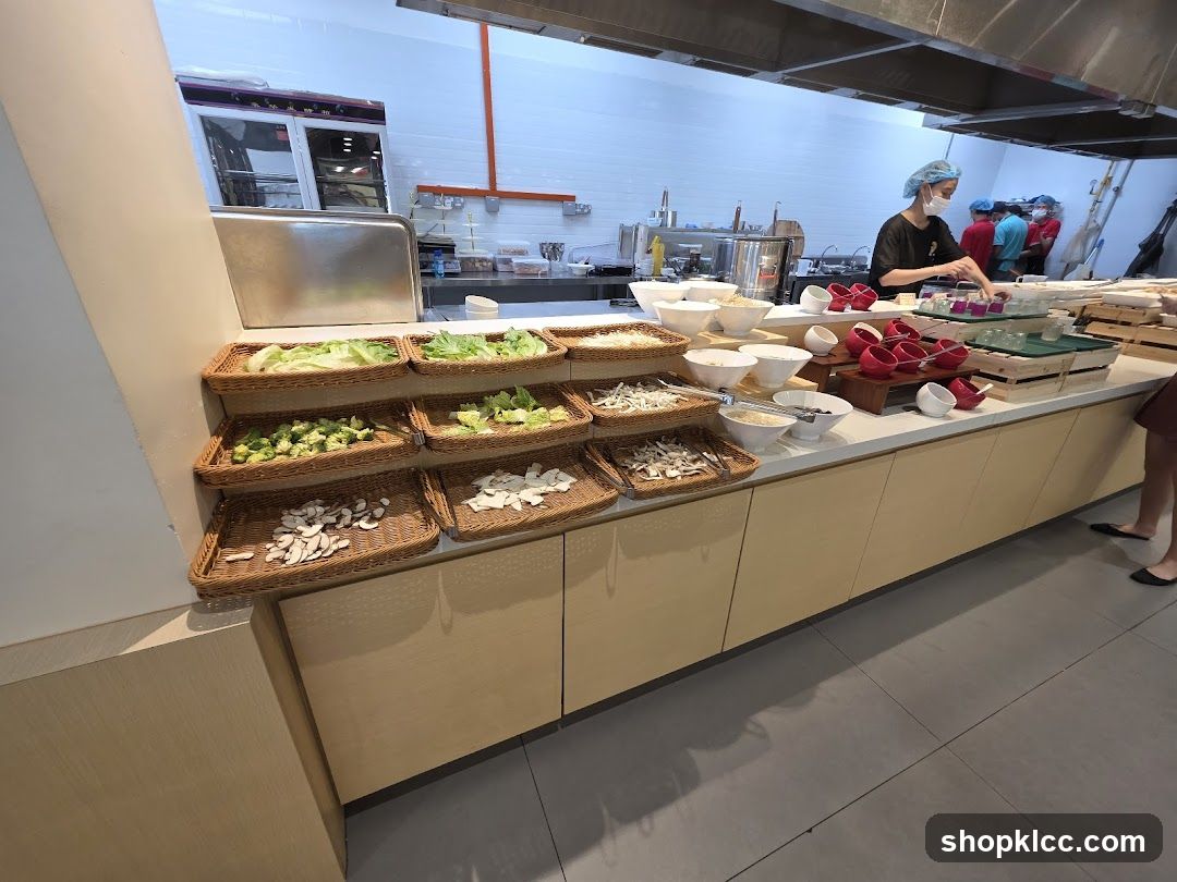 Buffet with fresh ingredients
