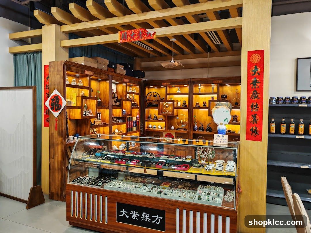 Interior of a shop selling decorative items and jewelry