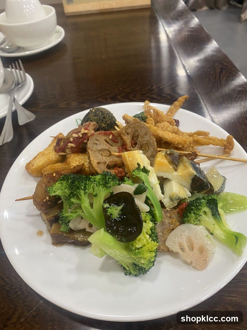 Plate of Skewered Foods