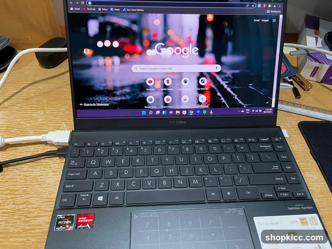 Laptop with Google Search
