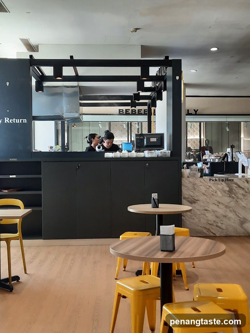 Cafe Interior with Seating and Counter