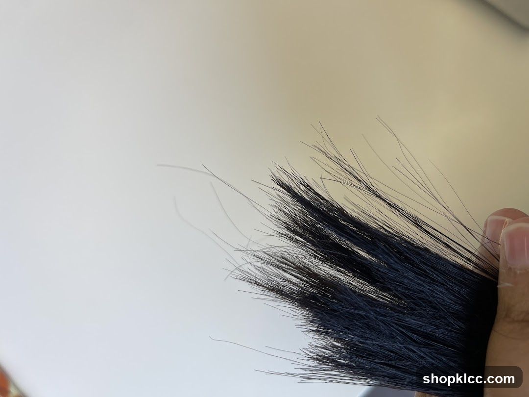 Close-up of Dark Hair Strands