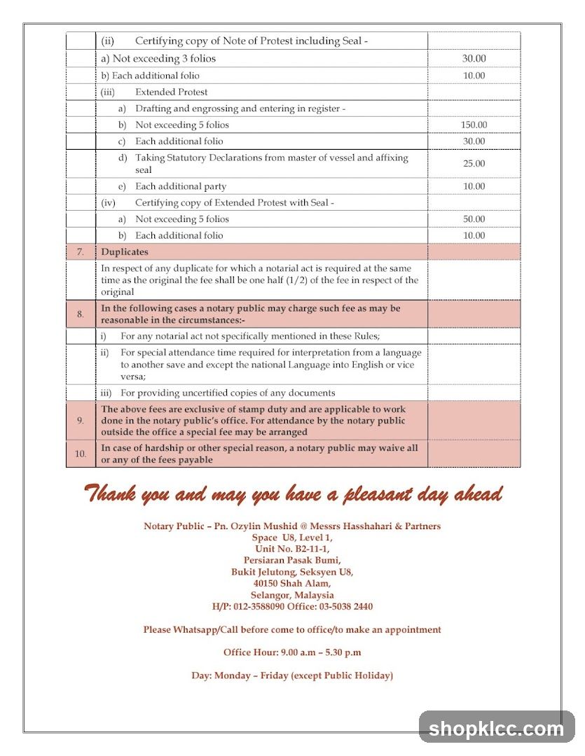Notary Public Fees