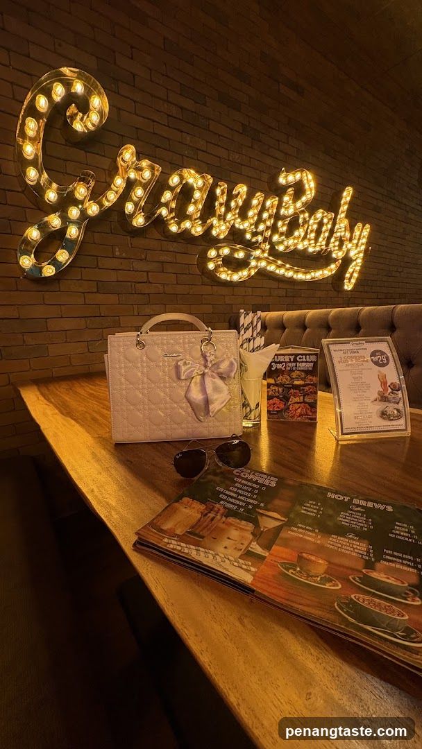 Table setting with menu and handbag