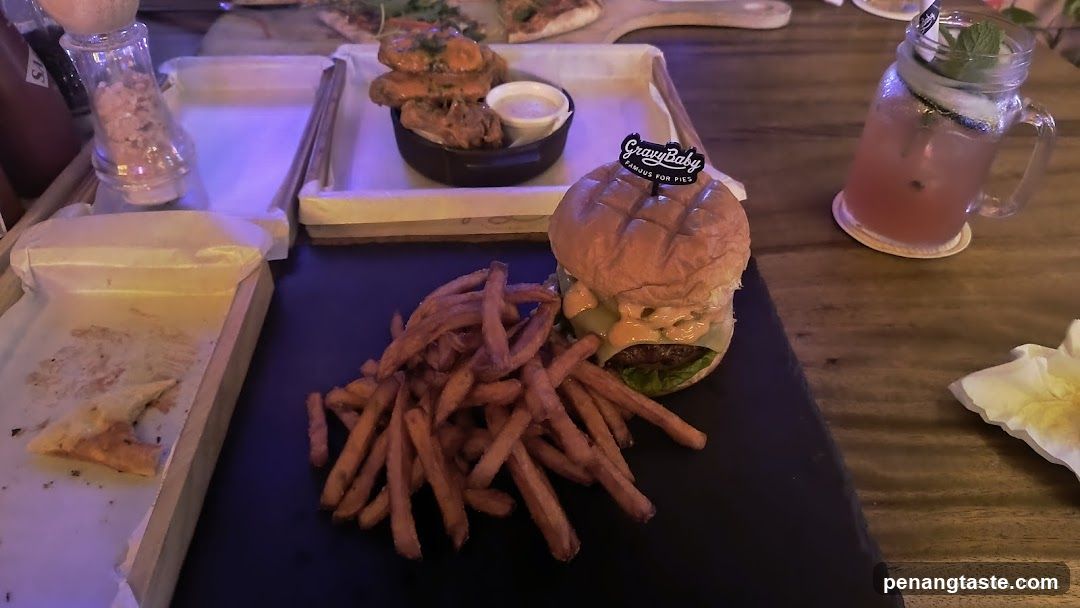 Burger and fries