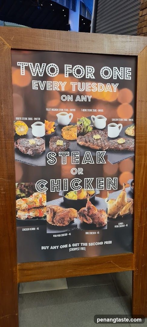 Two for One Steak or Chicken Tuesdays