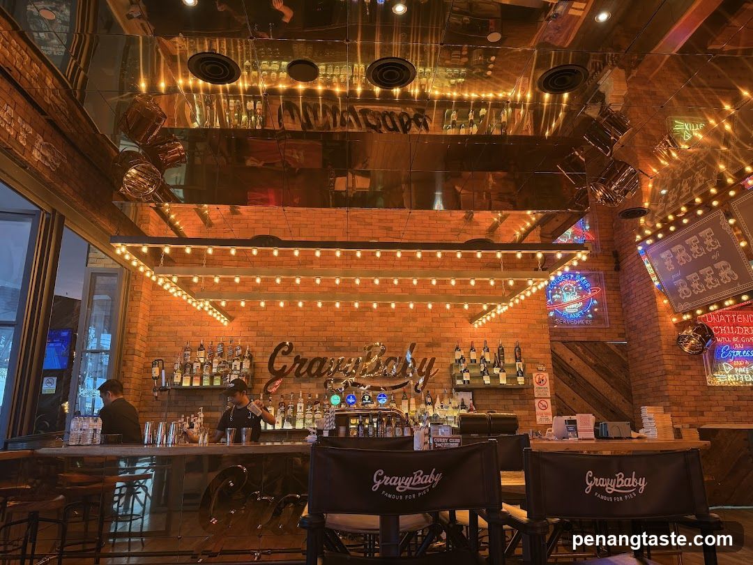 Bar Interior with Neon Signs