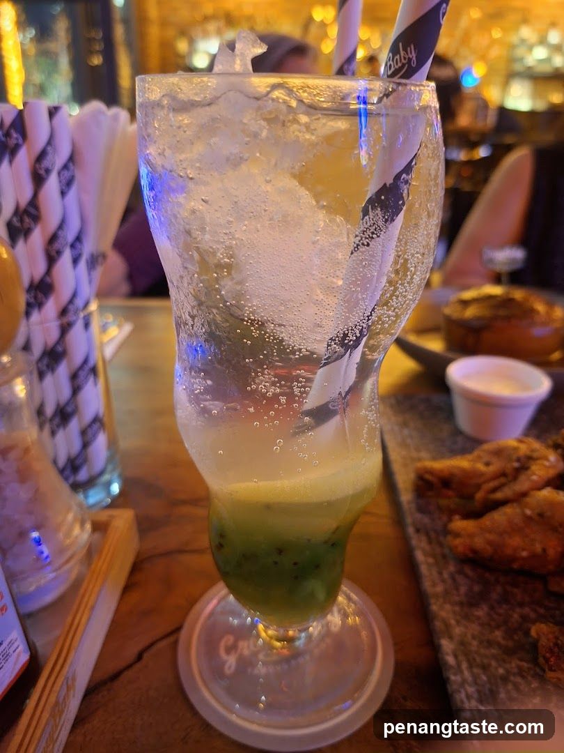 Kiwi Drink and Chicken Wings