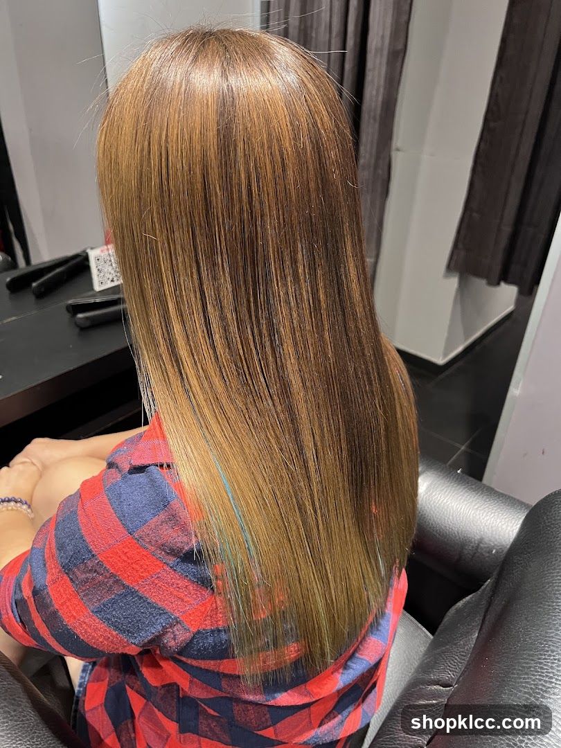 Woman with Long Brown Hair with Highlights