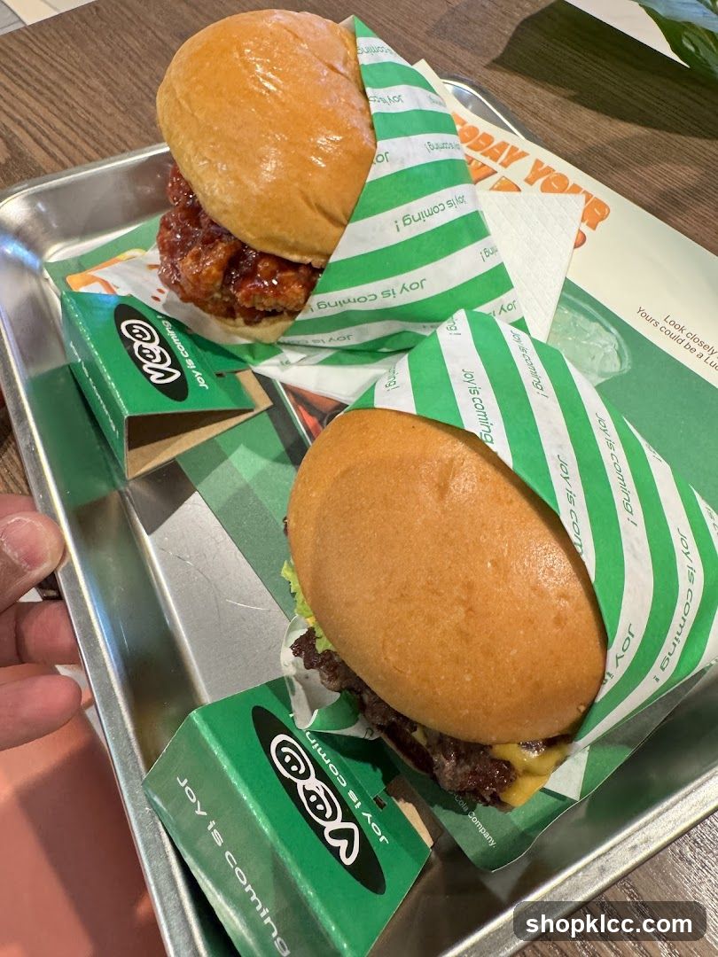 Two Burgers on a Tray