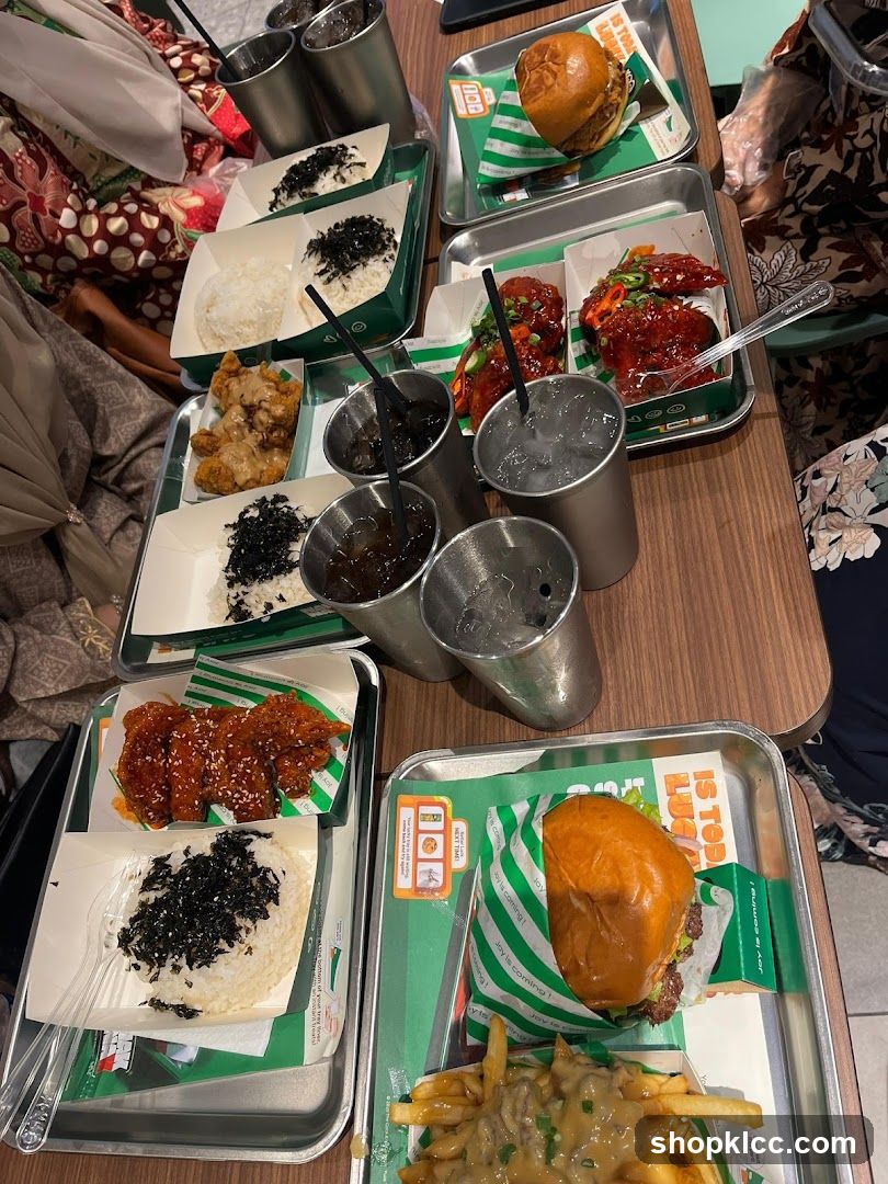 Meal Trays with Burgers, Chicken, and Fries