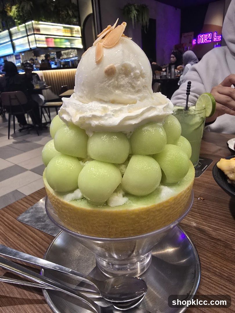 Dessert with Melon and Ice Cream