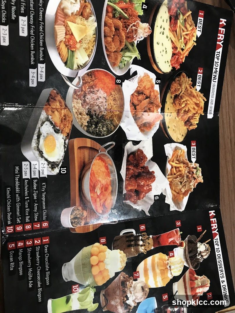 K FRY TOP 10 MENU