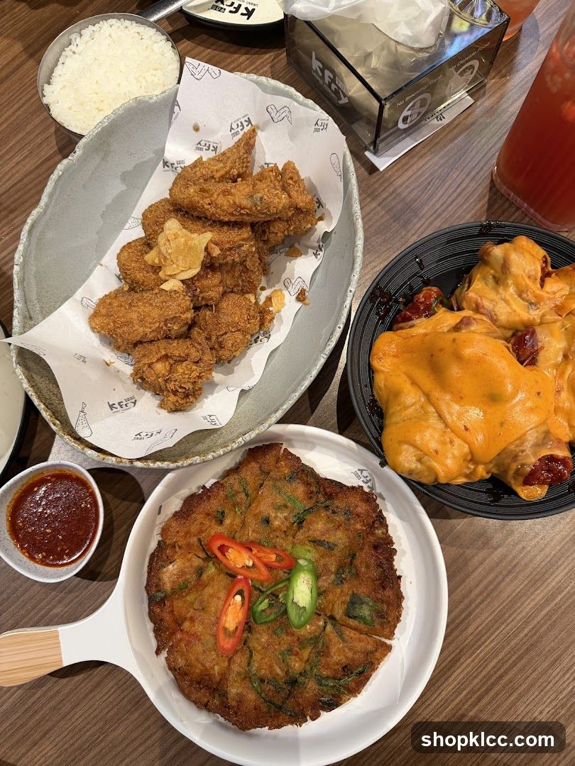 Korean Fried Chicken and Pancake