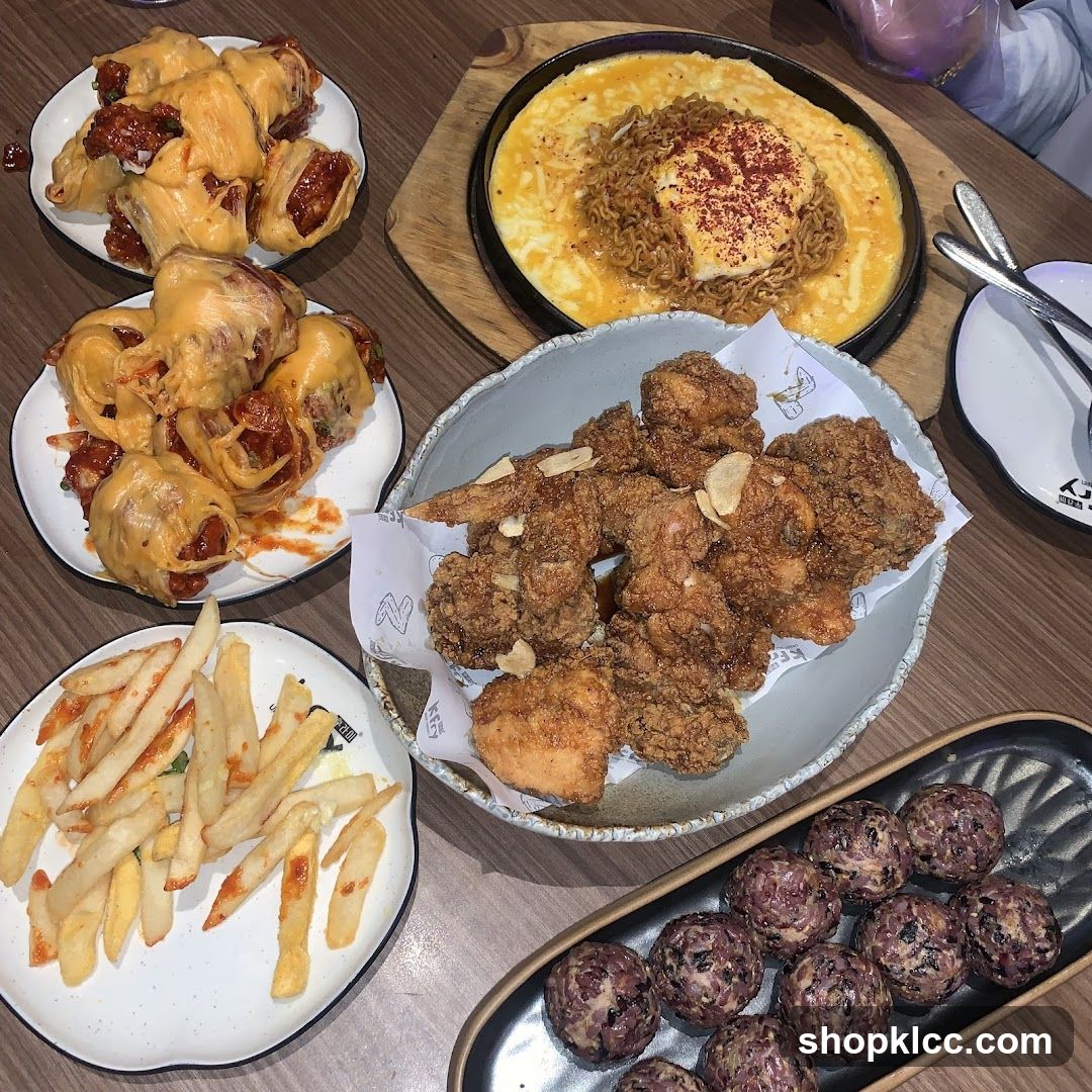 Assortment of Korean Fried Chicken and Sides