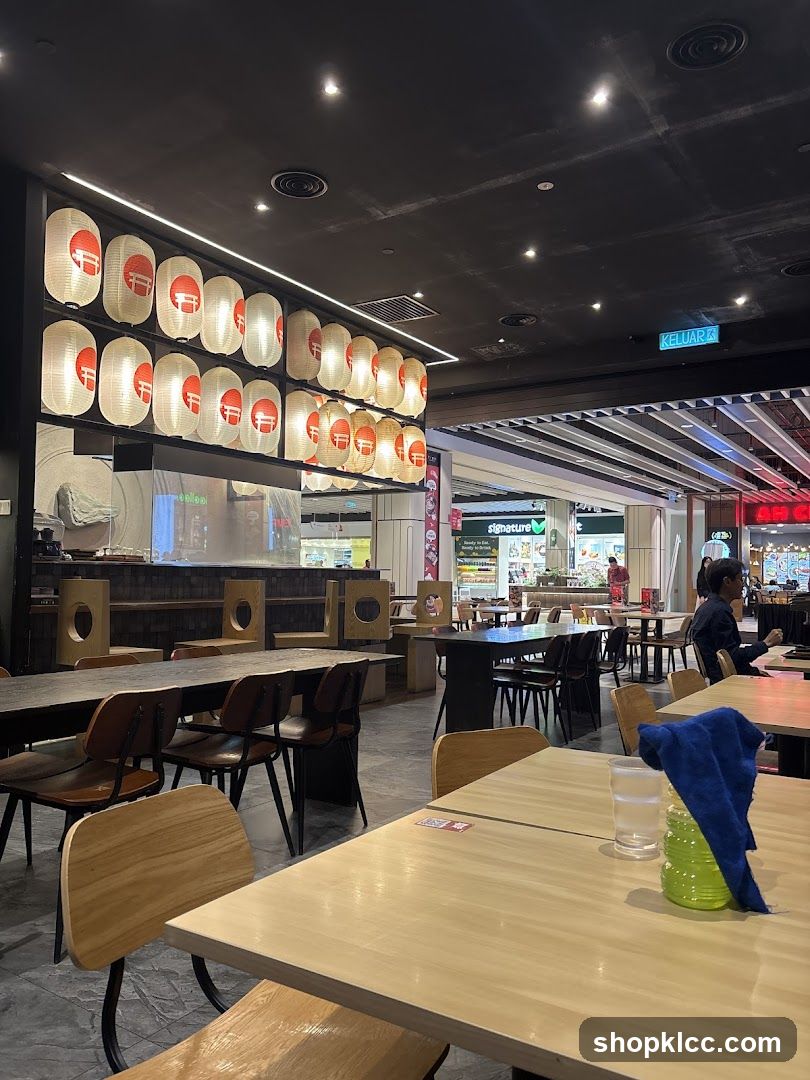 Restaurant Interior with Japanese Lanterns
